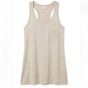 CLUB MONACO 100% Modal Racerback Tank Top Women’s Small Beige Pocket Soft Tunic